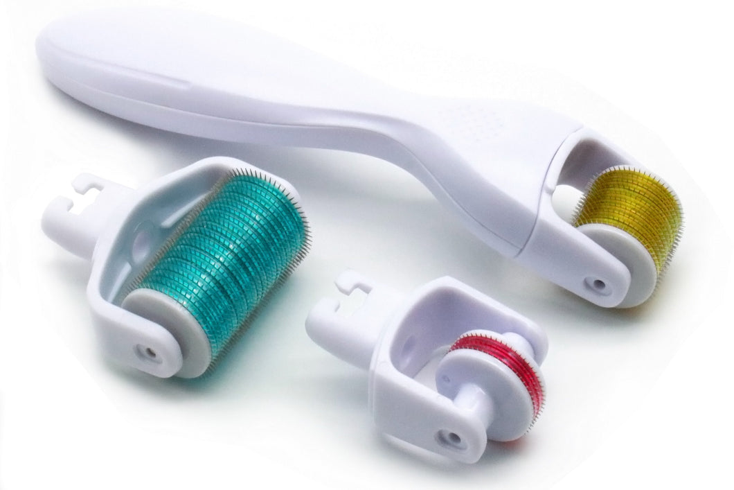 Derma Roller Microneedling Roller 3 in 1 Kit Titanium Micro Needle Face Body Roller