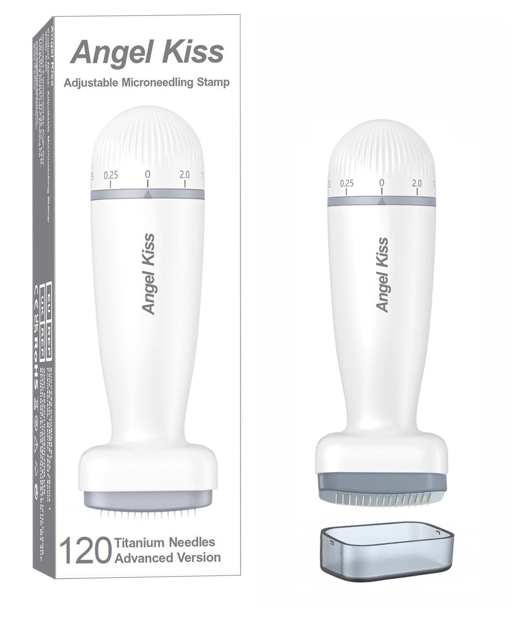 Angel Kiss 0-2.0mm Adjustable Titanium Microneedling Derma Stamp